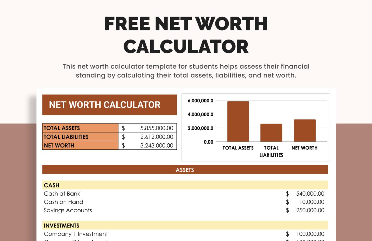 Net Worth Calculator in Excel, Google Sheets - Download | Template.net Net Worth Calculator in Excel, Google Sheets - Download | Template.net