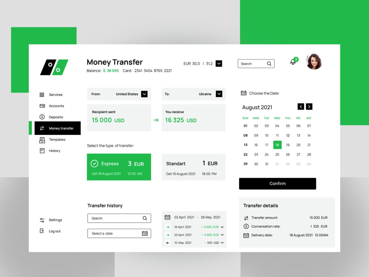 Online money transfer