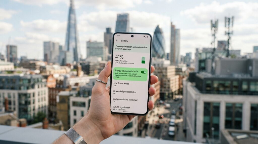 Battery settings limit energy use during weak network reception