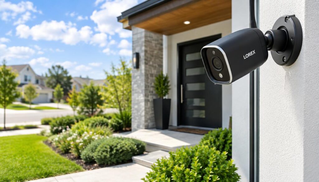 Lorex outdoor camera and recorder for local security footage Lorex outdoor camera and recorder for local security footage