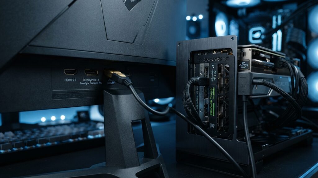 Monitor and GPU ports checked for adaptive sync compatibility