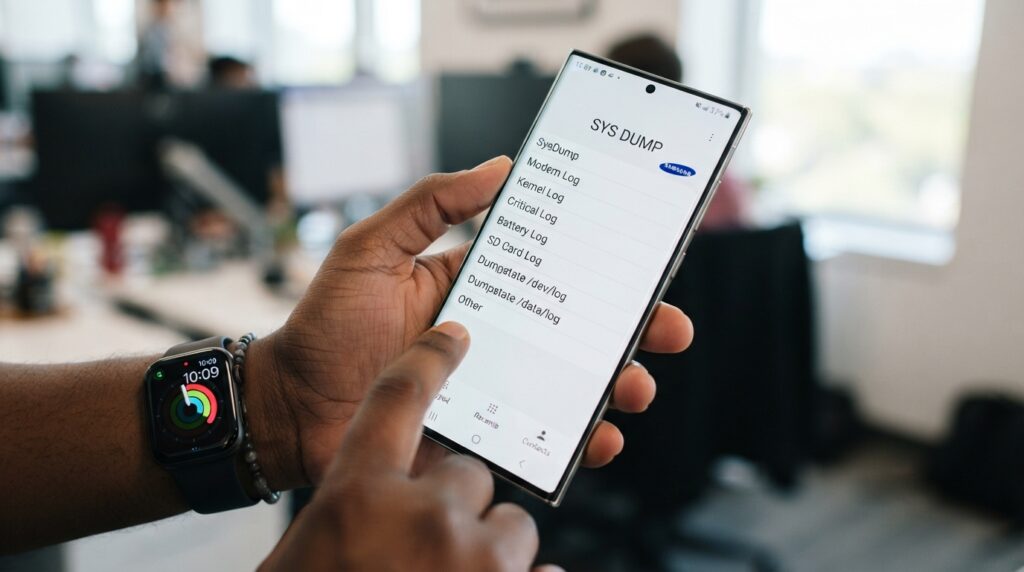 Samsung stock Phone app entering the SysDump code